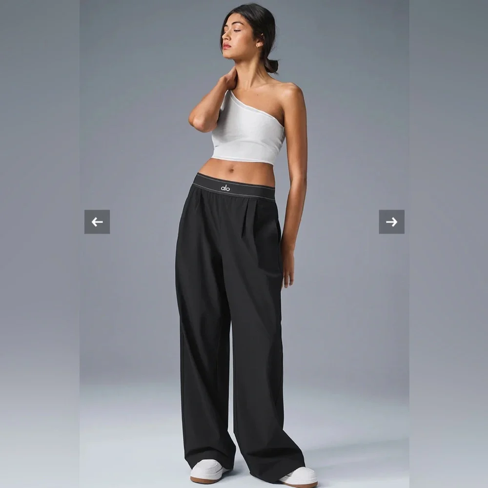 ALO Yoga Black High-Waist Trousers